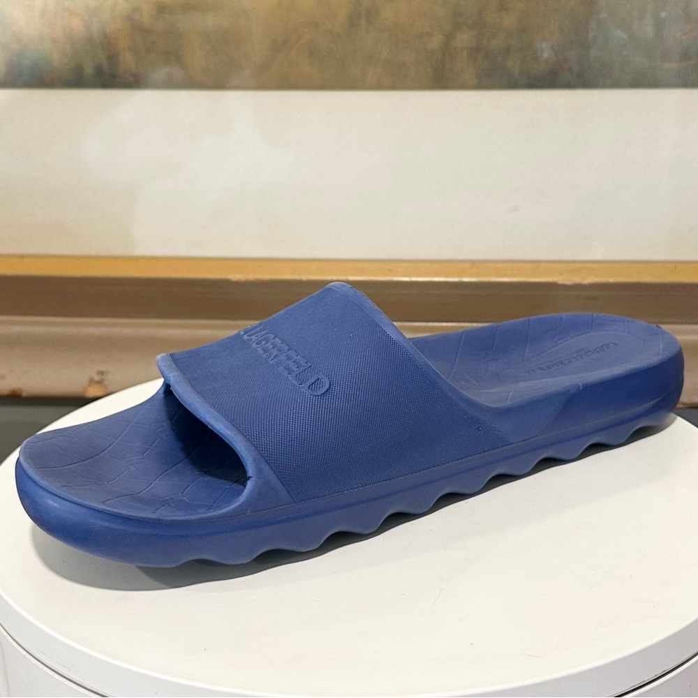 🌸KARL LAGERFELD🌸 Raised Logo Eva Pool Slide Sandal Blue Size: 13 - Picture 4 of 12